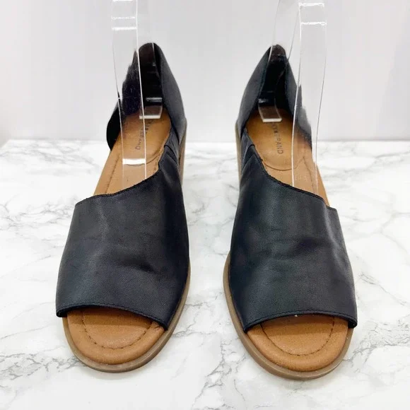 Lucky Brand Raheema‎ D'Orsay Black Block Heel Sandals Size 7.5 - Picture 2 of 8